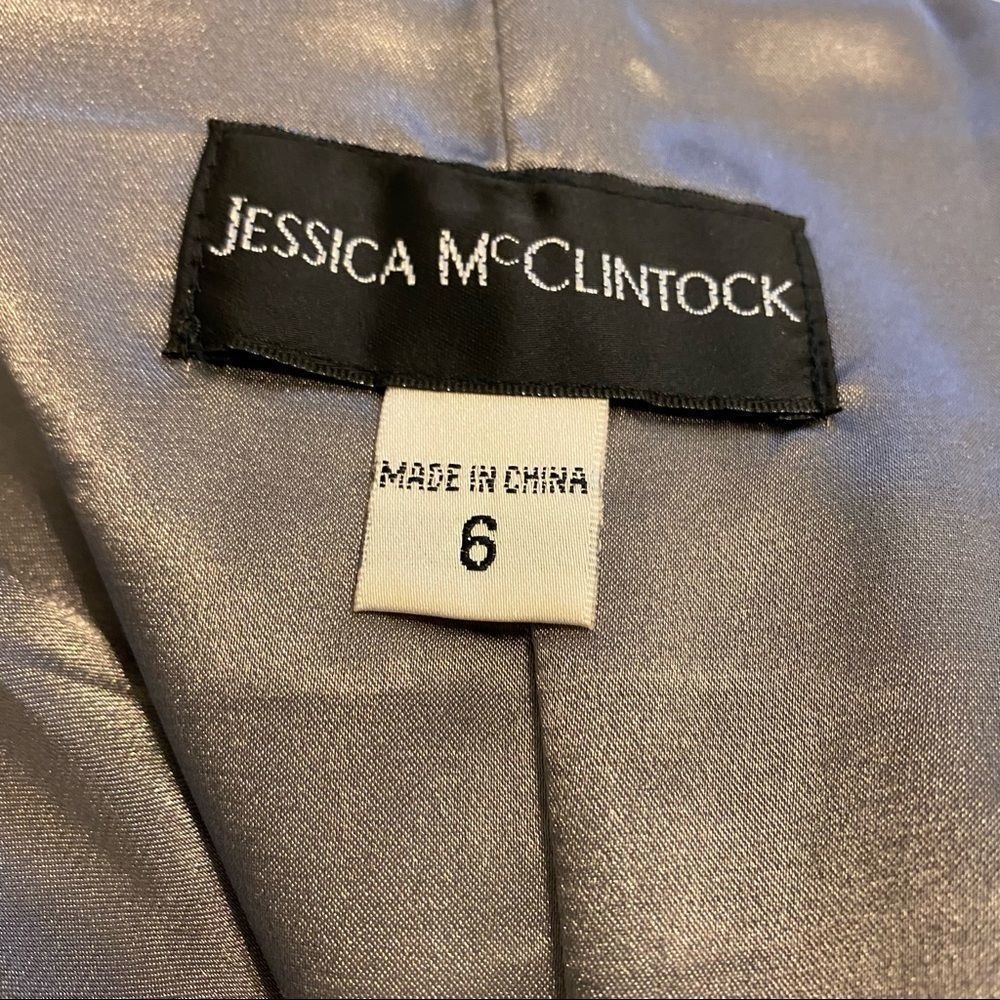 Jessica McClintock strapless Black and Pewter Gray mini dress size 6 NWT - Picture 3 of 7
